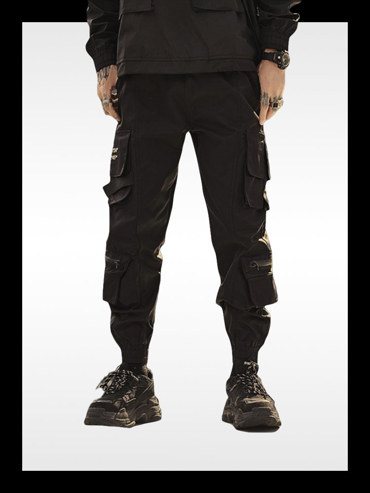 Black cargo pants techwear on sale