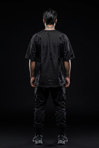 Schwarzes Techwear-Shirt