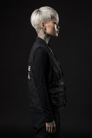 Black windbreaker techwear