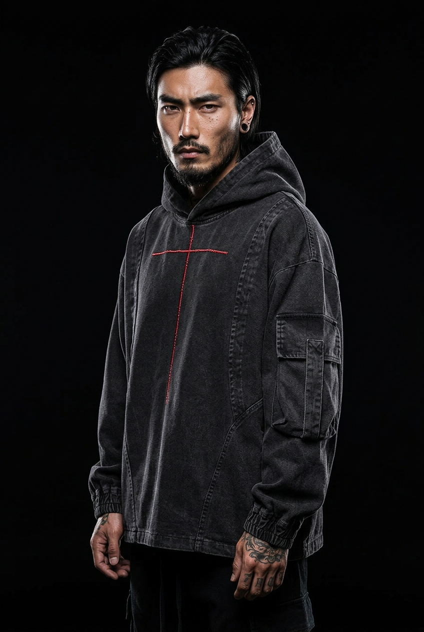 Japanischer techwear hoodie