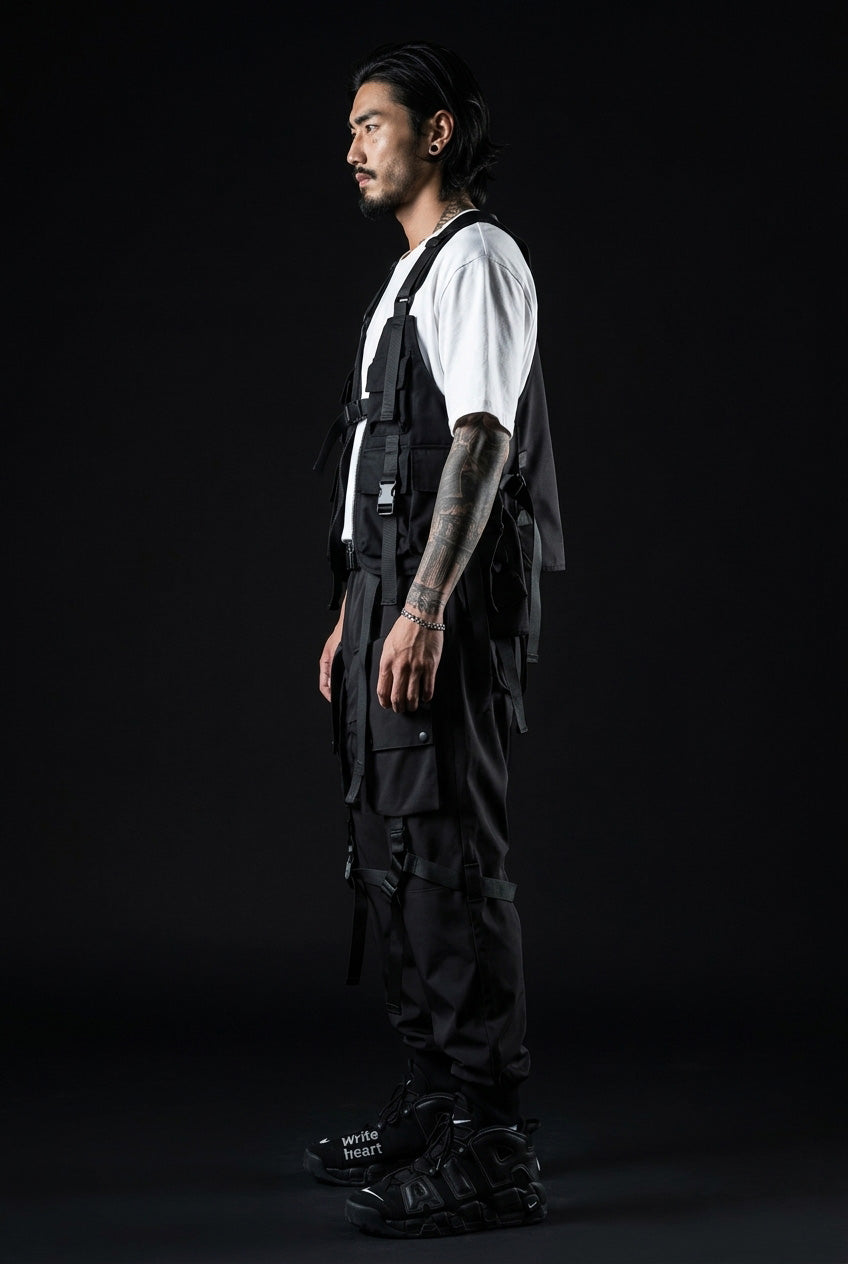 Techwear pants with straps