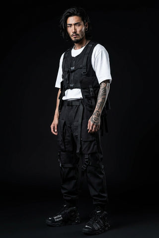 Techwear pants with straps