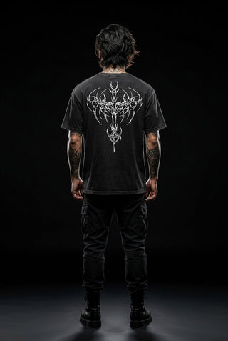 Schwarze T-Shirt mit N-Print