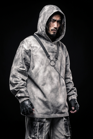 Weißer Kapuzenpullover