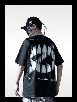 Schwarzes Techwear-Shirt