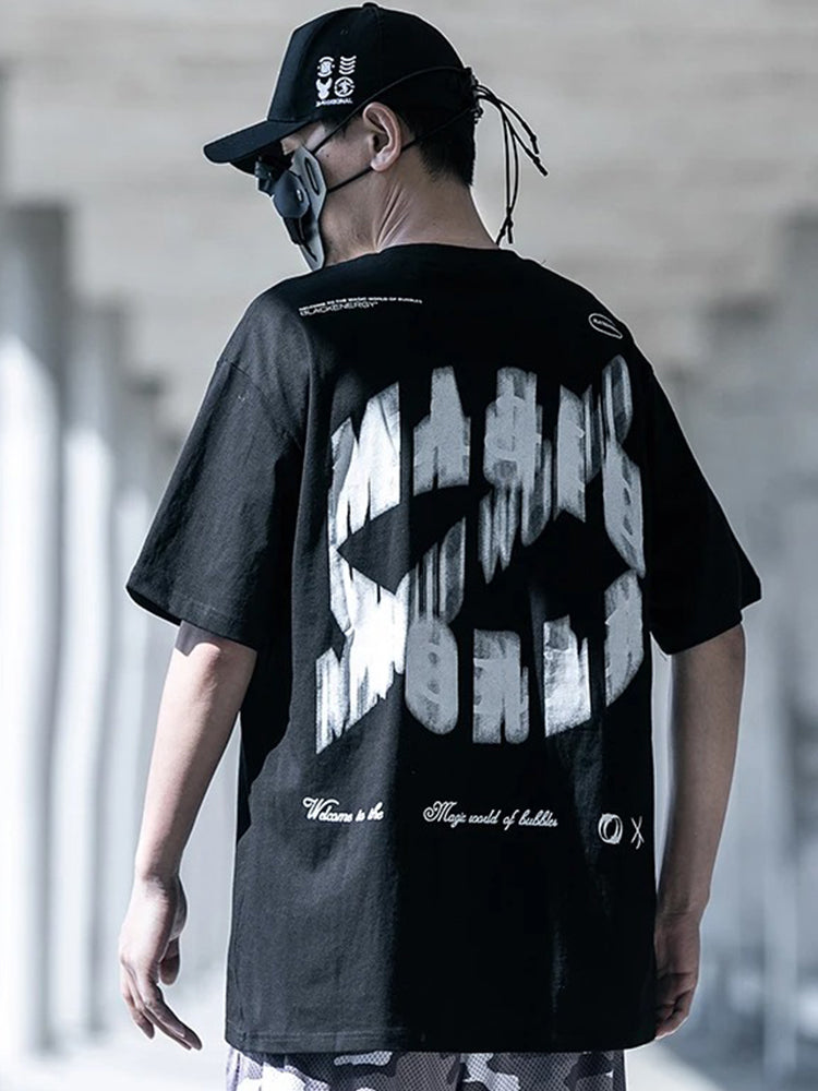 Schwarzes Techwear-Shirt