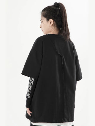 Schwarze T-Shirt mit N-Print